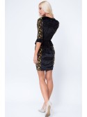 Rochie din velur cu peplum, neagra MP60260 - Magazin online - Boutique